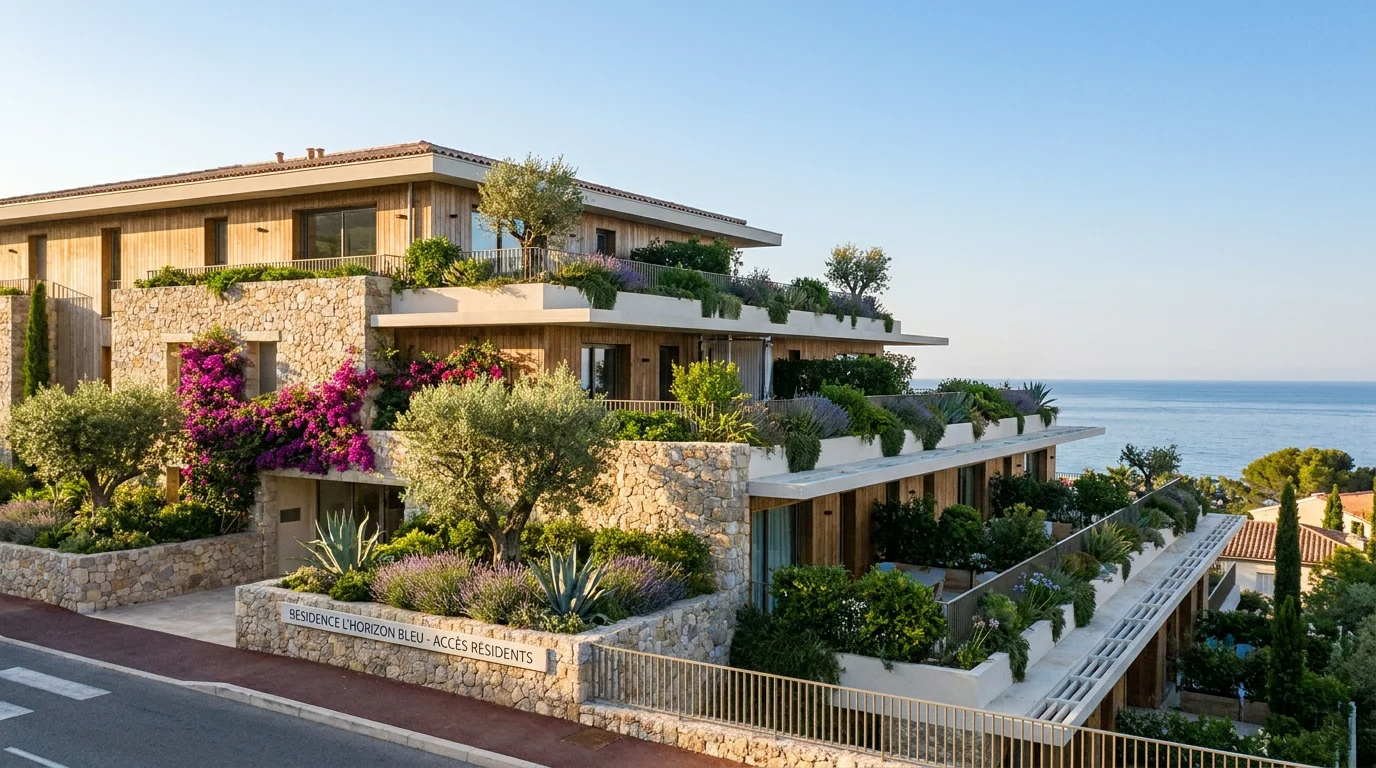 Immeuble résidentiel neuf avec terrasses sur la Côte d'Azur