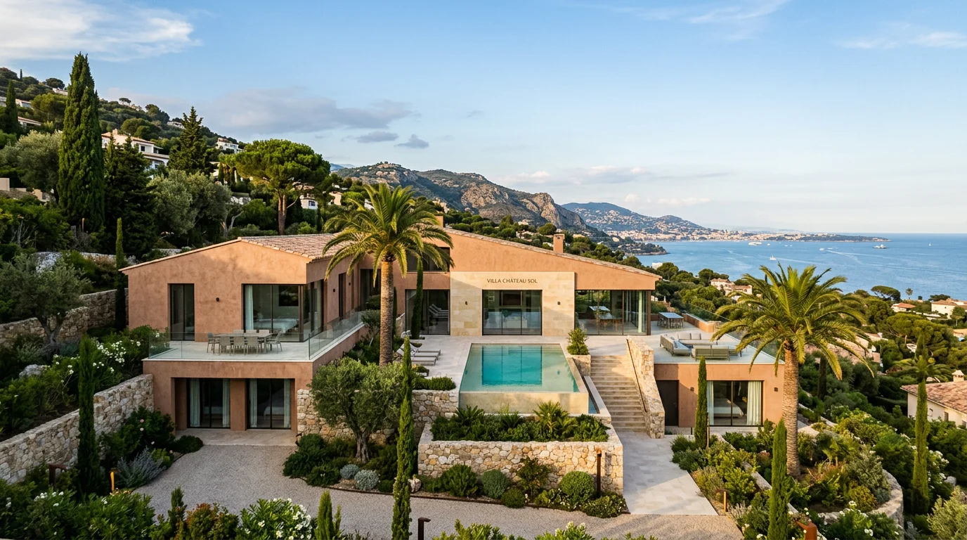 Villa méditerranéenne contemporaine neuve sur les hauteurs de Cagnes-sur-Mer