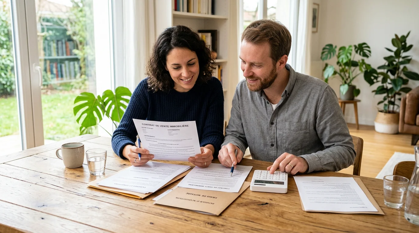 Couple préparant le budget de son achat immobilier à Gagny