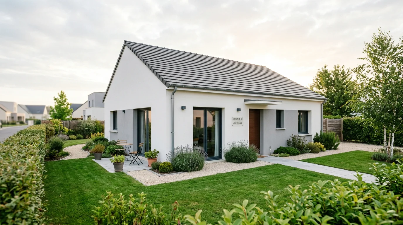 Maison neuve compacte de plain-pied à budget maîtrisé