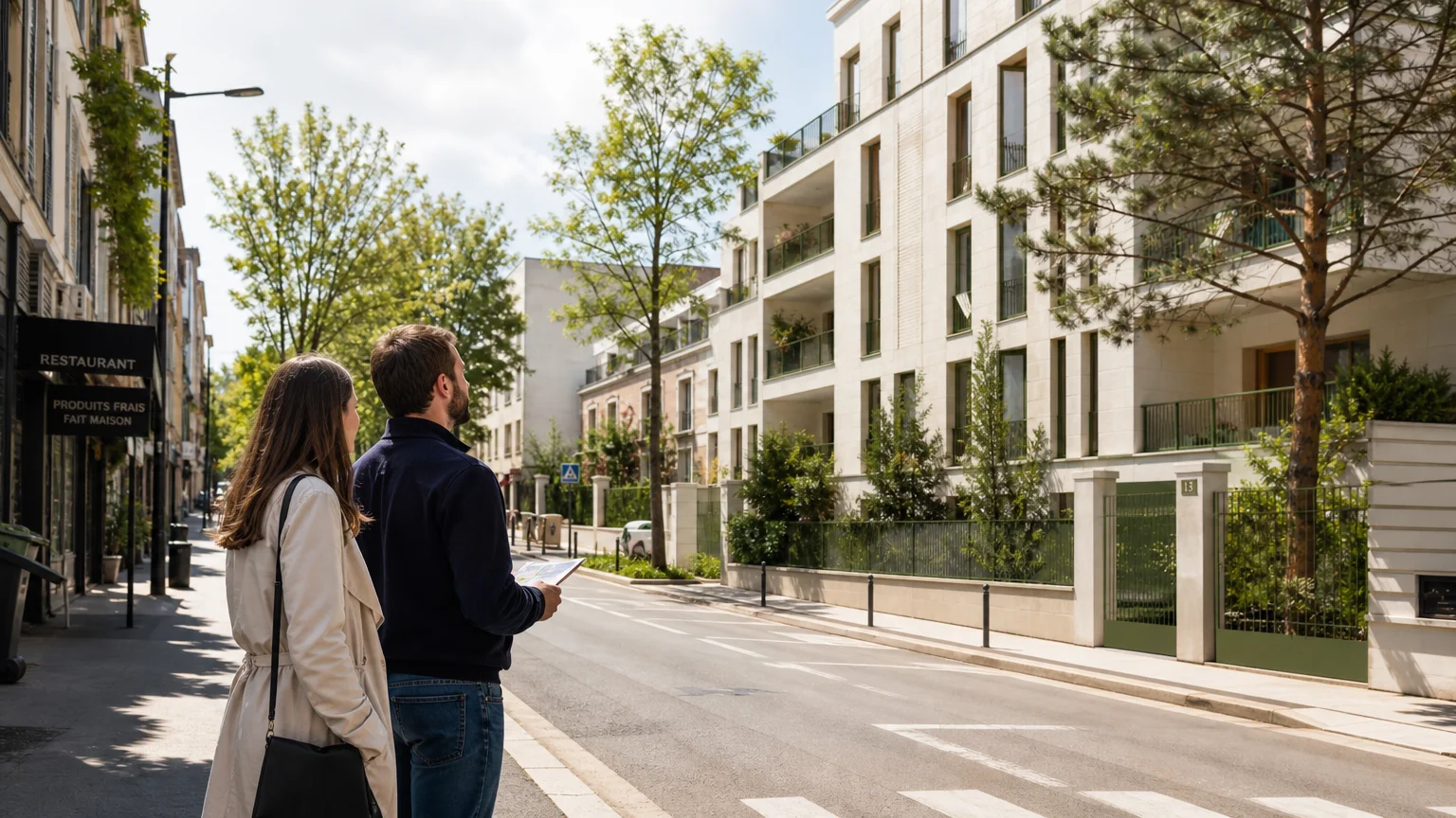 Visite d’un quartier résidentiel proche d’une résidence neuve à Clamart